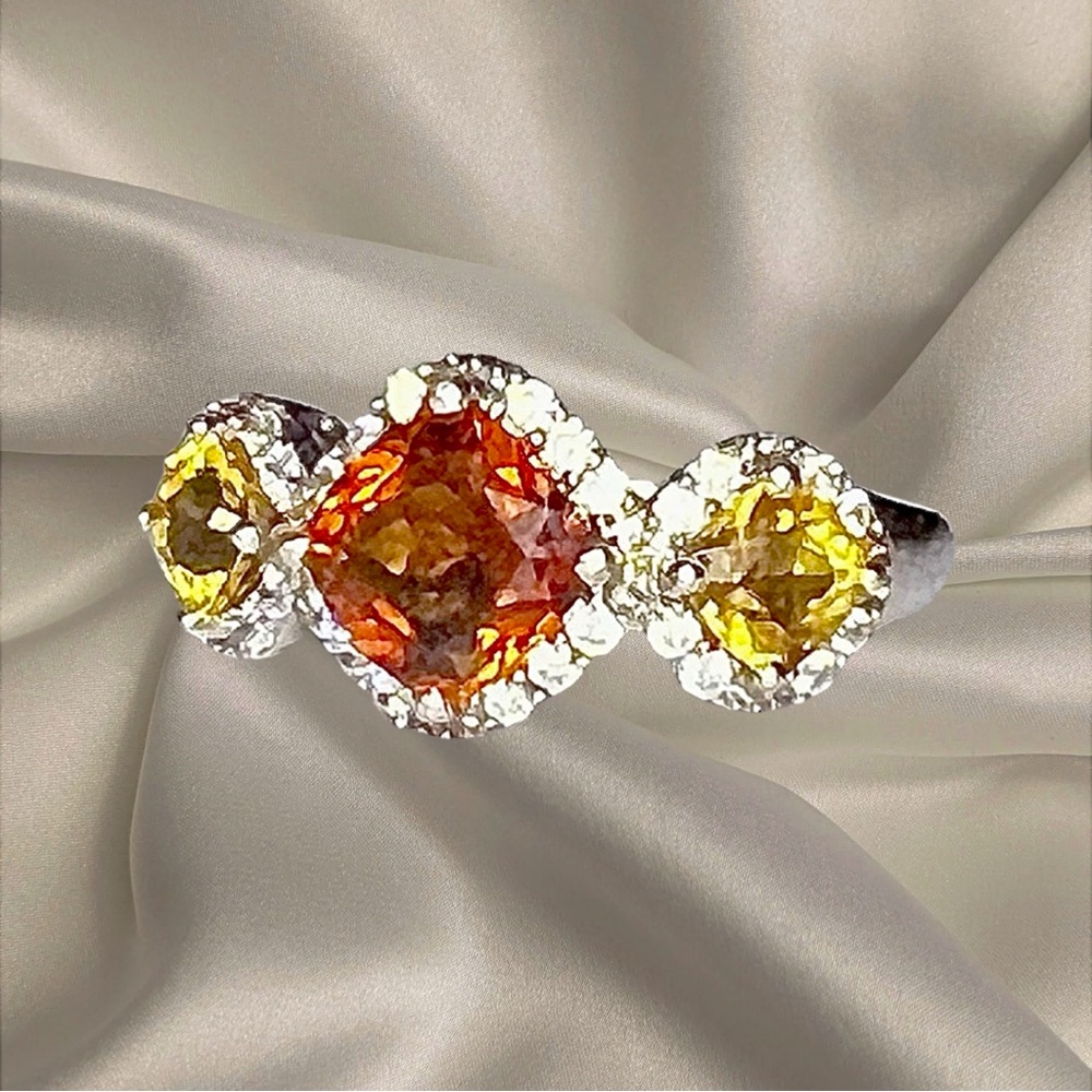 Sterling Silver 2 Color Citrine Rind Size 10.